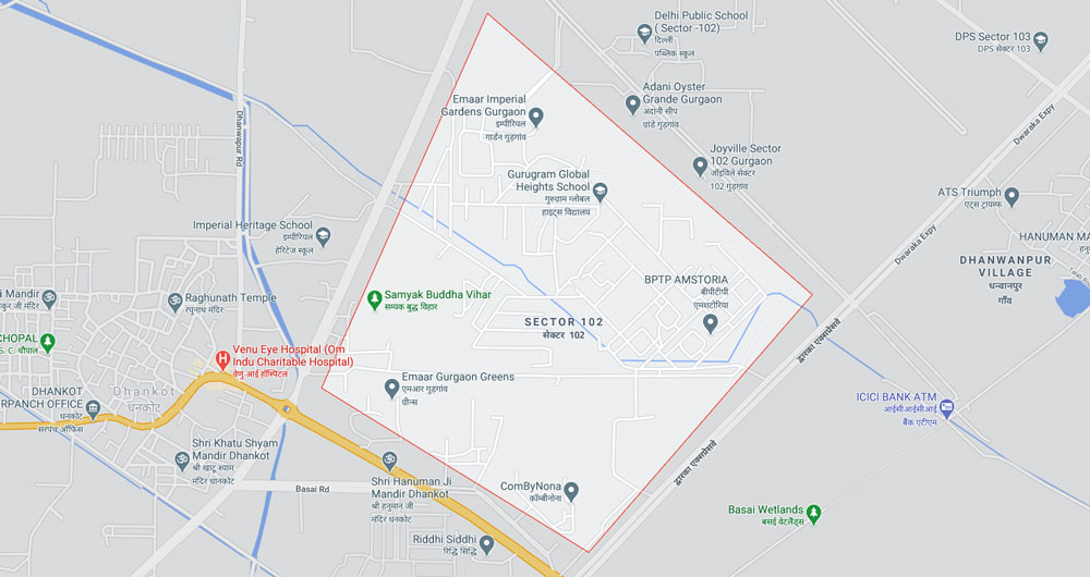Location Map - Central Park Sector 102 Gurgaon